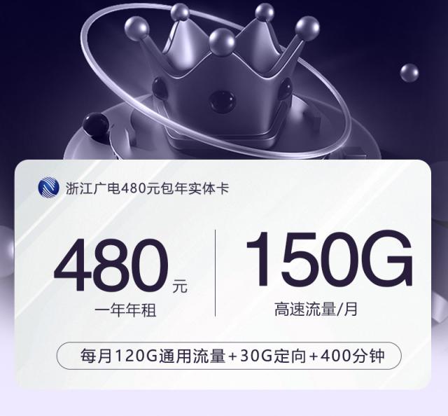 【实体卡】浙江广电480元包年